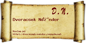 Dvoracsek Nándor névjegykártya