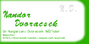 nandor dvoracsek business card